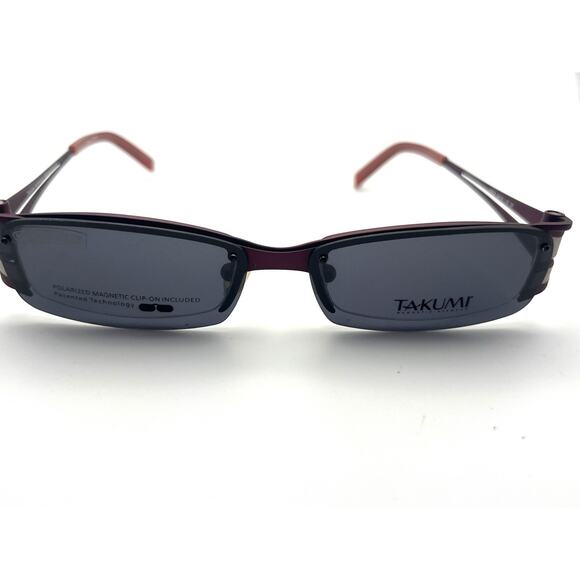 TAKUMI T9727 SATIN VIOLET RED AND SILVER SUNGLASSES EYEGLASSES FRAME 50-18-135 - Picture 1 of 3